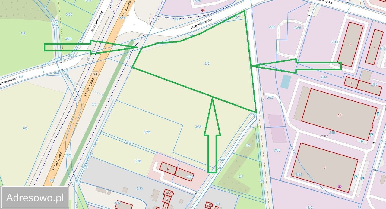 Działka inwestycyjna Wrocław Żerniki, ul. Jerzmanowska. Zdjęcie 1