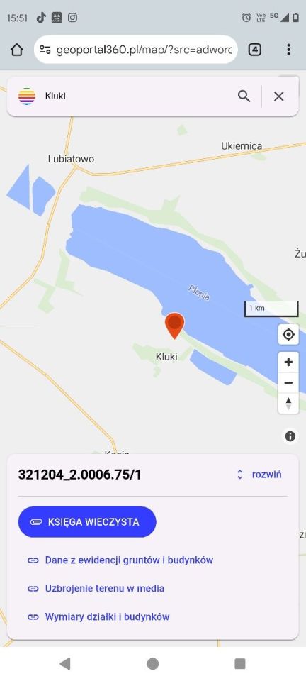 Działka rolna Kluki