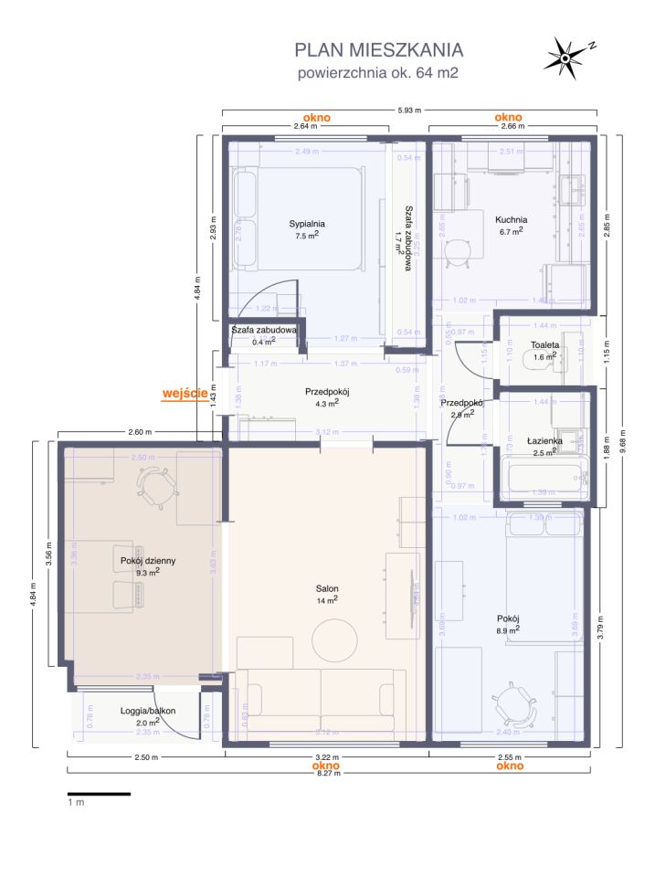 Mieszkanie 3-pokojowe Gdynia Obłuże, ul. płk. Stanisława Dąbka. Zdjęcie 21