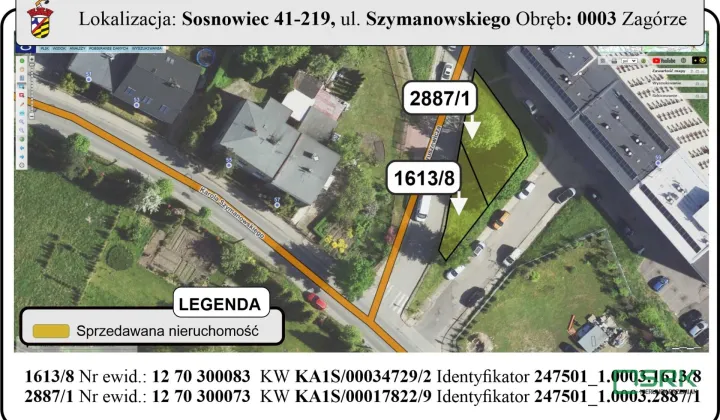Działka inna Sosnowiec Zagórze, ul. Karola Szymanowskiego