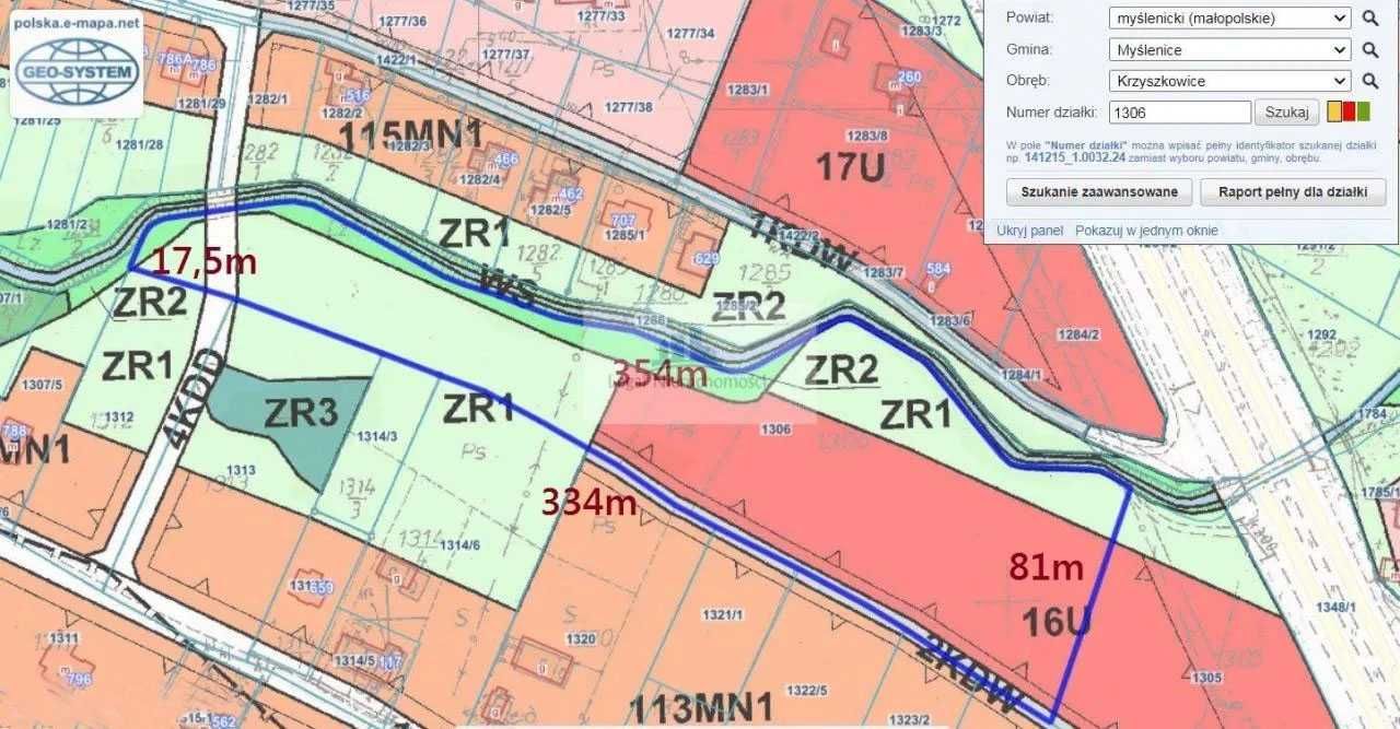 Działka inwestycyjna Krzyszkowice. Zdjęcie 2