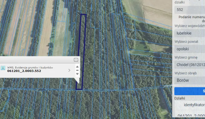 Działka leśna Borów