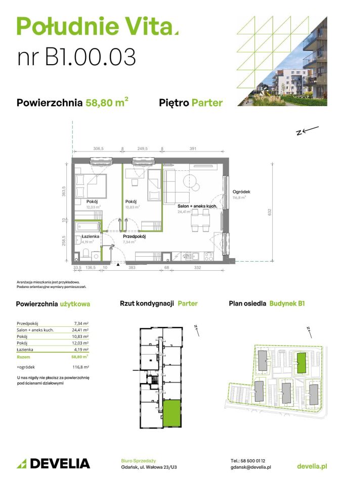 Mieszkanie 3-pokojowe Gdańsk Orunia Górna, ul. Kazimierza Wielkiego. Zdjęcie 7
