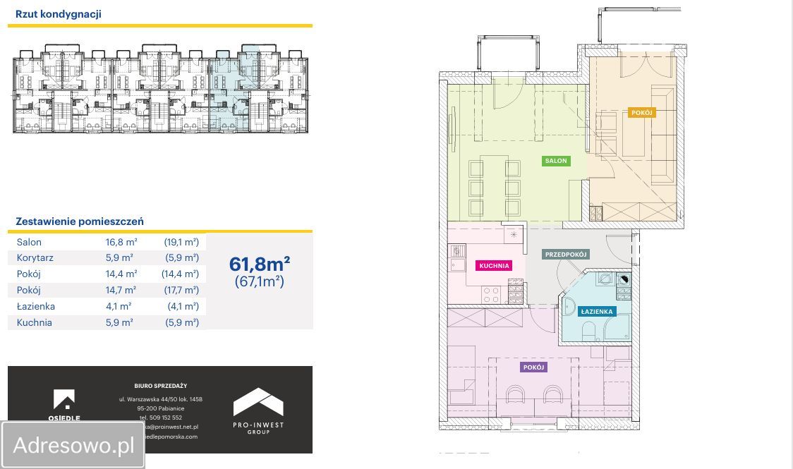Mieszkanie 3-pokojowe Łódź Nowosolna, ul. Gryfa Pomorskiego. Zdjęcie 3