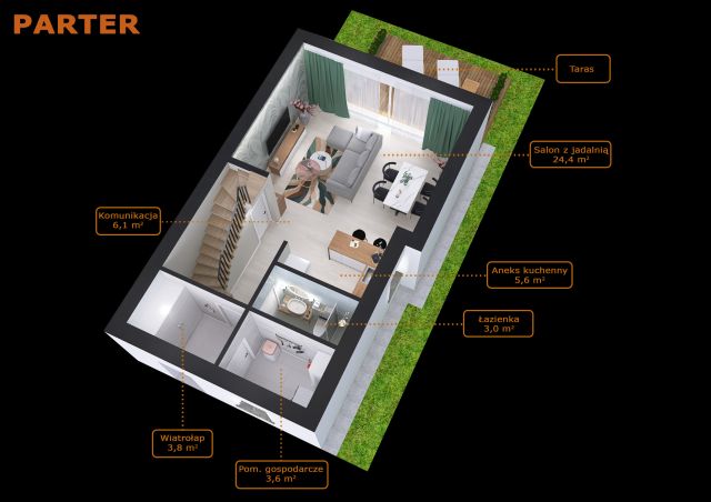 bliźniak, 4 pokoje Mechnice, ul. Jaśminowa. Zdjęcie 20