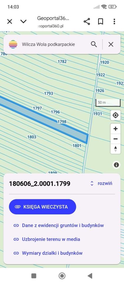 Działka leśna Wilcza Wola Sudoły