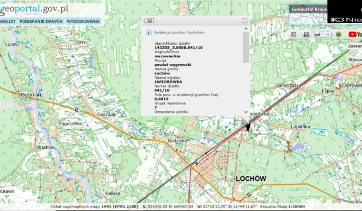 Działka inwestycyjna Jasiorówka