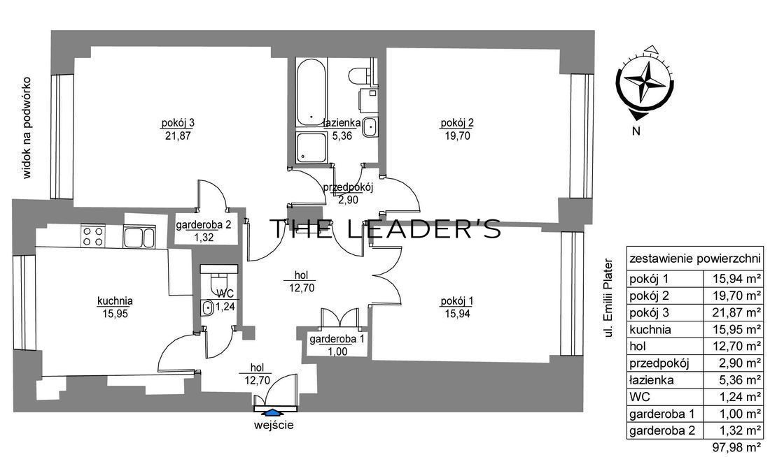Mieszkanie 3-pokojowe Warszawa Śródmieście, ul. Wilcza. Zdjęcie 19