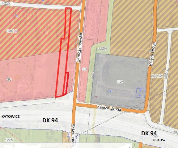 Działka budowlana Sławków, ul. Okradzionowska