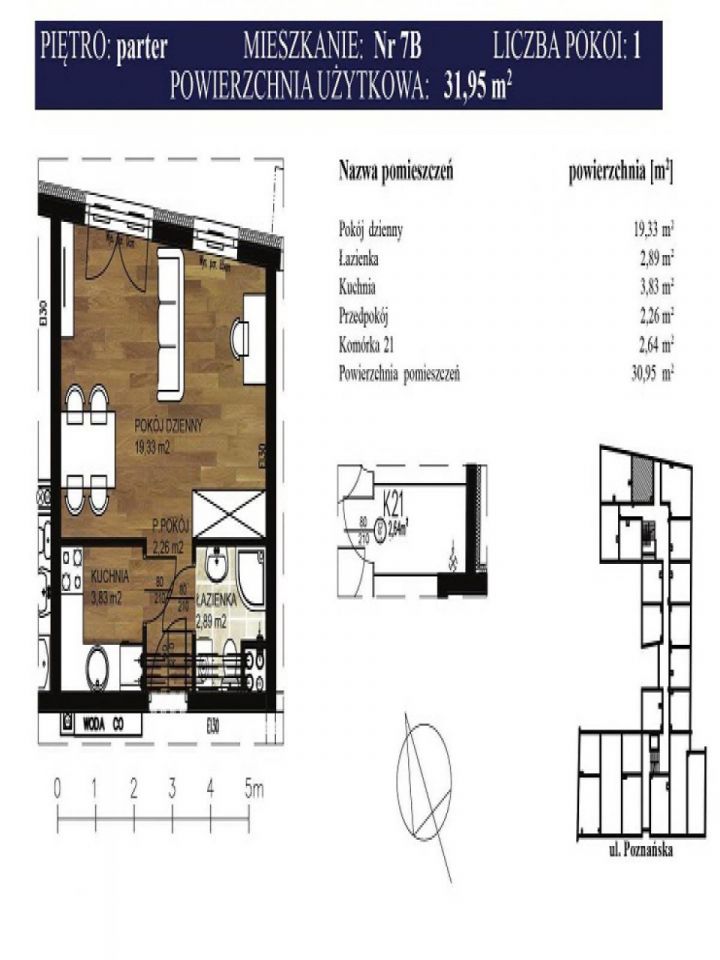 Mieszkanie 1-pokojowe Bydgoszcz, ul. Poznańska. Zdjęcie 9