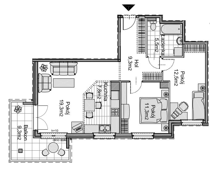 Mieszkanie 3-pokojowe Gdańsk Morena, ul. Królewskie Wzgórze. Zdjęcie 10