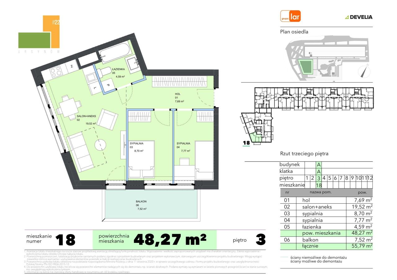 Mieszkanie 3-pokojowe Warszawa Ursynów, ul. Józefa Feliksa Ciszewskiego. Zdjęcie 3