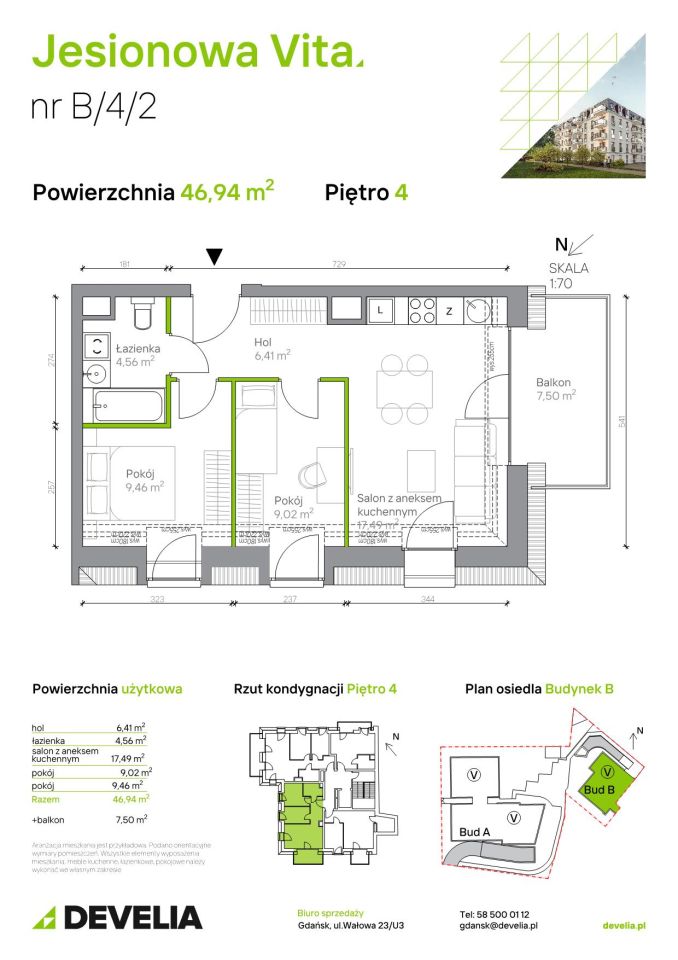 Mieszkanie 3-pokojowe Gdańsk Wrzeszcz, ul. Jesionowa. Zdjęcie 6