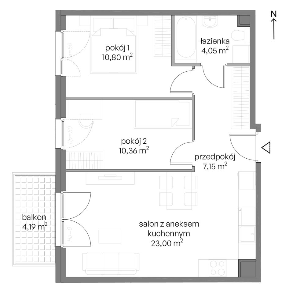 Mieszkanie 3-pokojowe Gdańsk Ujeścisko, ul. Niepołomicka. Zdjęcie 8