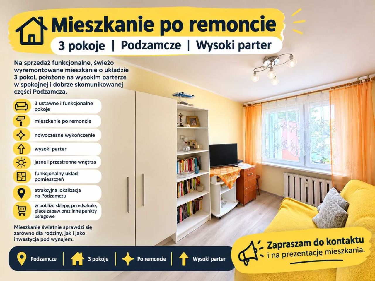 Mieszkanie 3-pokojowe Wałbrzych Podzamcze. Zdjęcie 2