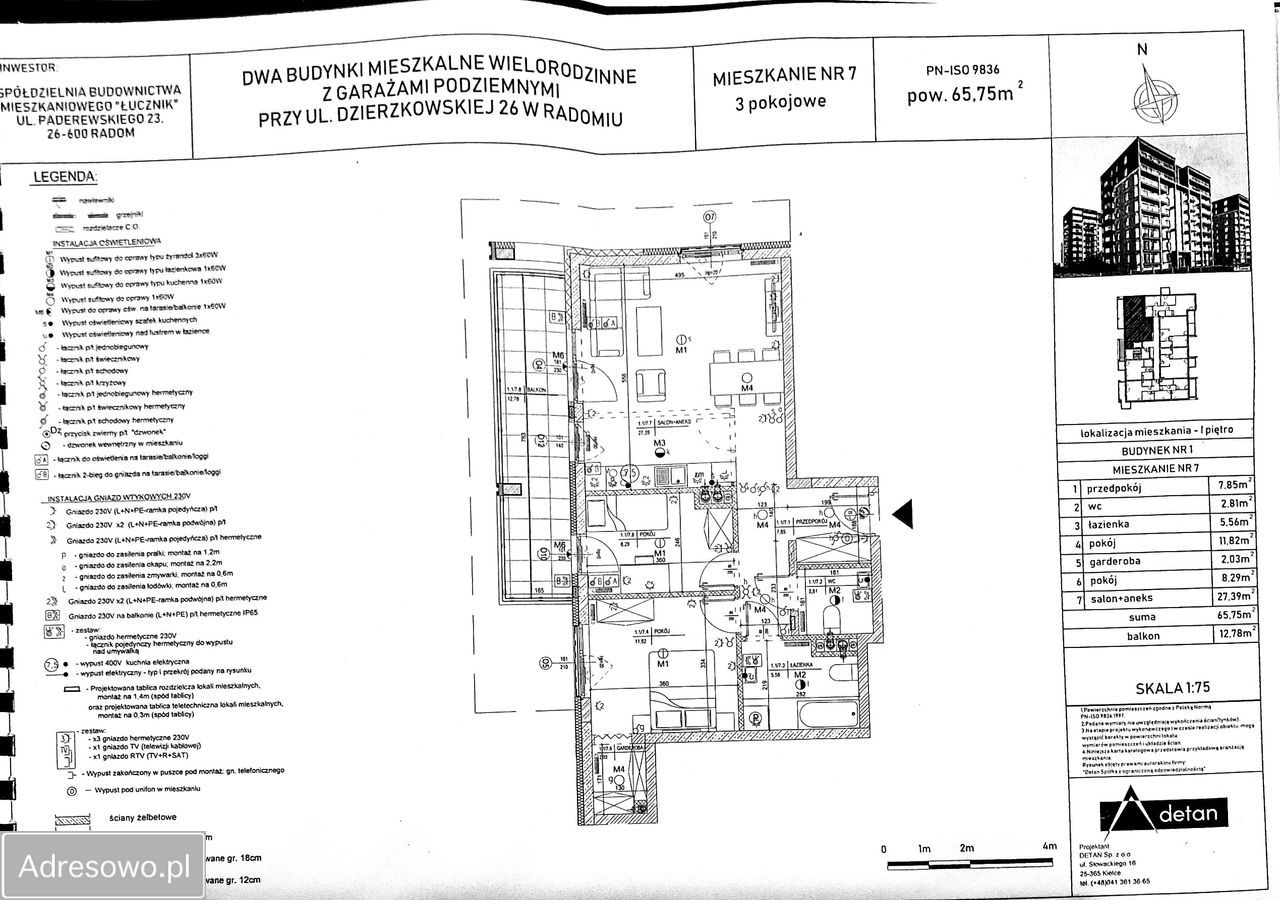 Mieszkanie 3-pokojowe Radom Śródmieście, ul. Dzierzkowska. Zdjęcie 18