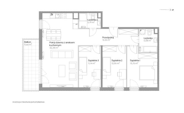 Mieszkanie 4-pokojowe Kraków Czyżyny, ul. Romana Ciesielskiego. Zdjęcie 14