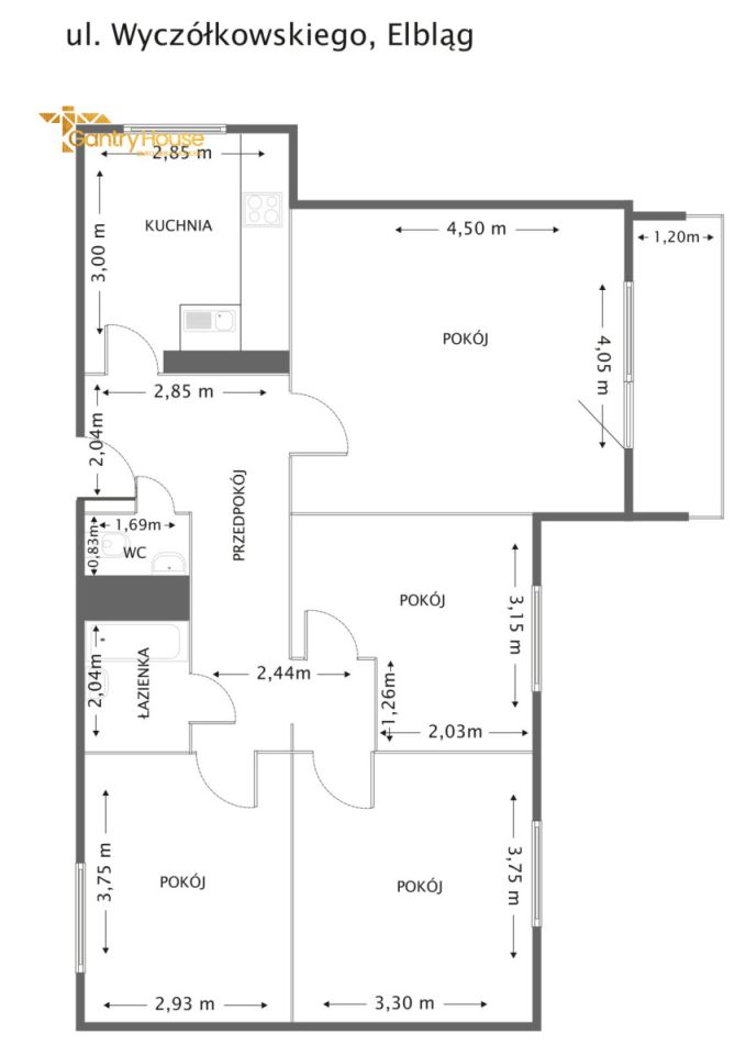 Mieszkanie 4-pokojowe Elbląg, ul. Leona Wyczółkowskiego. Zdjęcie 16