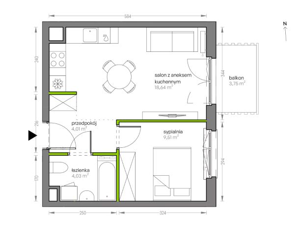 Mieszkanie 2-pokojowe Kraków Płaszów, ul. Myśliwska. Zdjęcie 25