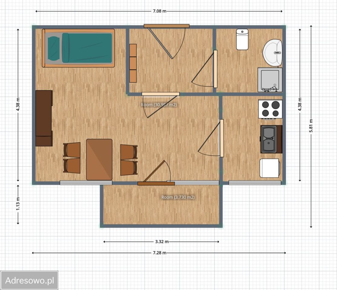 Mieszkanie 1-pokojowe Krasnystaw, ul. Sobieskiego. Zdjęcie 1