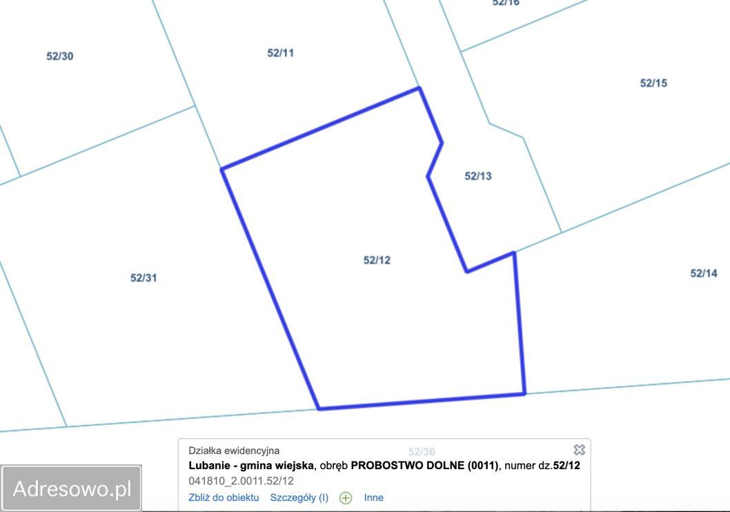 Działka budowlana Probostwo Dolne. Zdjęcie 2