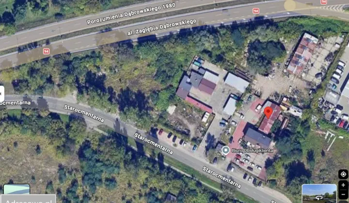 Działka inwestycyjna Dąbrowa Górnicza Reden , ul. Starocmentarna