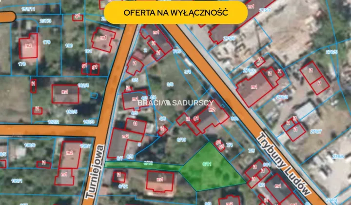 Działka budowlana Kraków Podgórze Duchackie, ul. Turniejowa