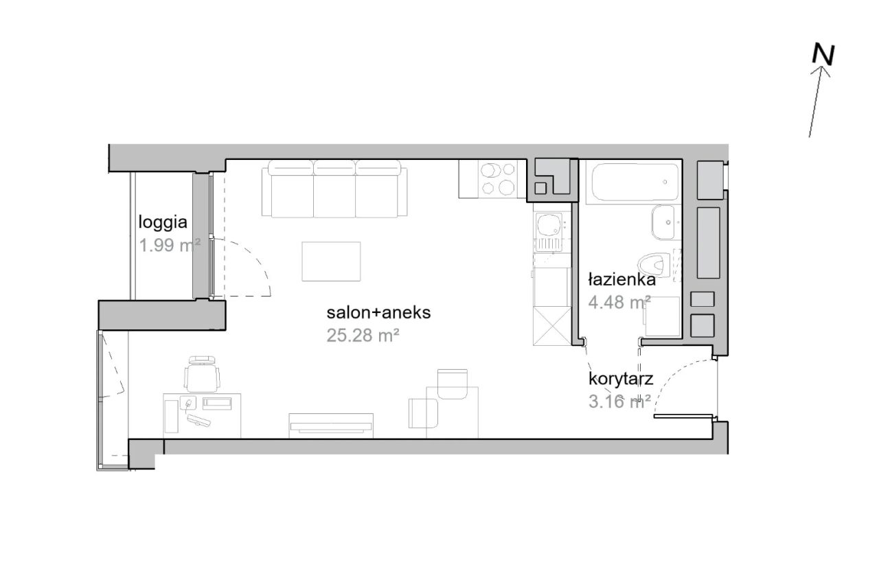 Mieszkanie 1-pokojowe Wrocław Tarnogaj, ul. Piękna. Zdjęcie 7