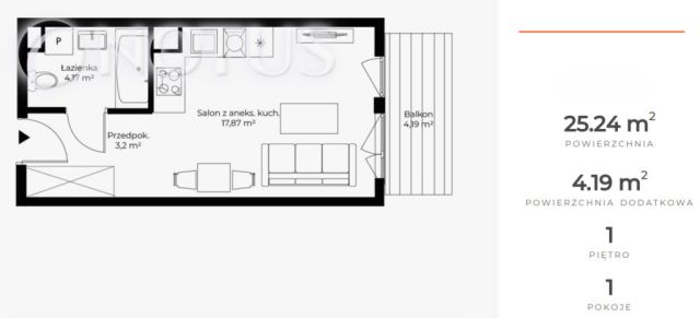 Mieszkanie 1-pokojowe Katowice, ul. prof. Jana Mikusińskiego. Zdjęcie 4