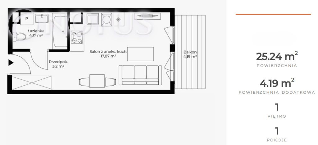 Mieszkanie 1-pokojowe Katowice, ul. prof. Jana Mikusińskiego. Zdjęcie 4