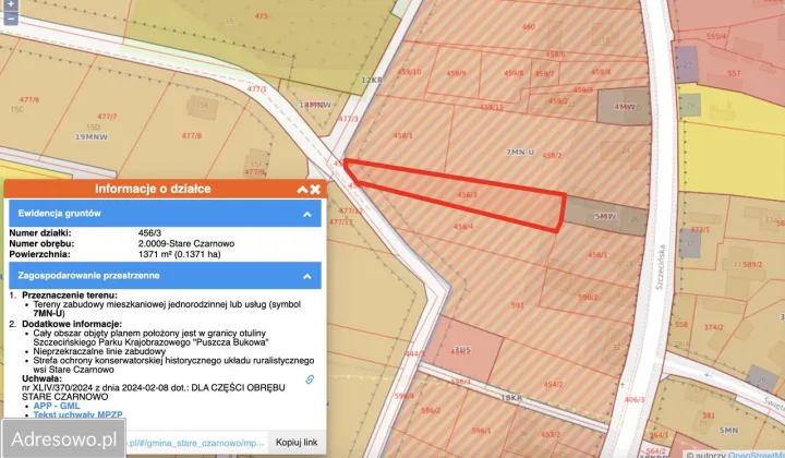 Działka budowlana Stare Czarnowo, ul. Polna