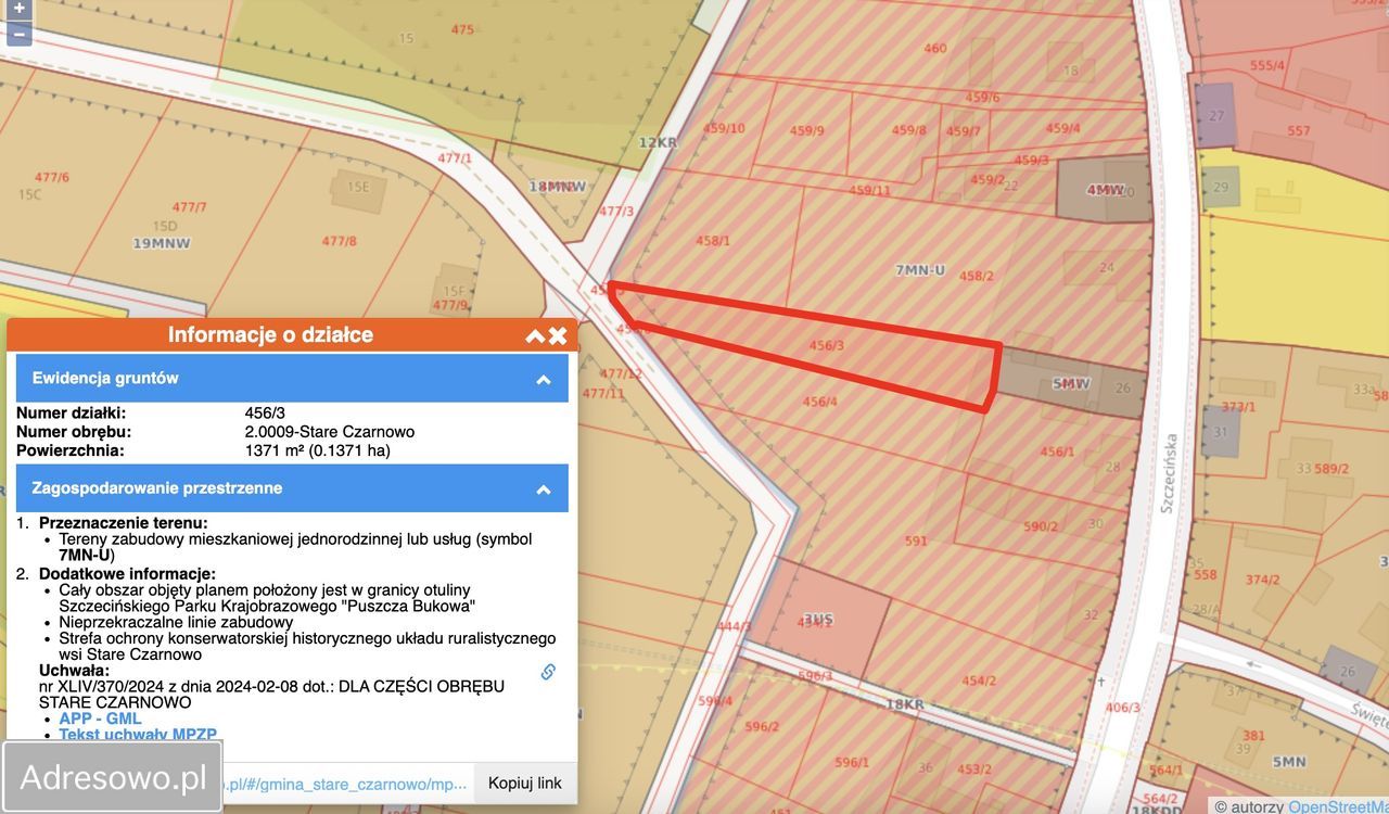 Działka budowlana Stare Czarnowo, ul. Polna. Zdjęcie 9