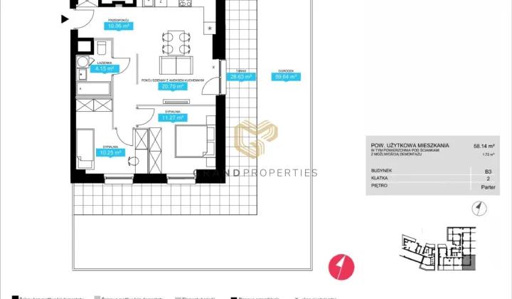Mieszkanie 3-pokojowe Warszawa Wola, ul. Juliana Konstantego Ordona