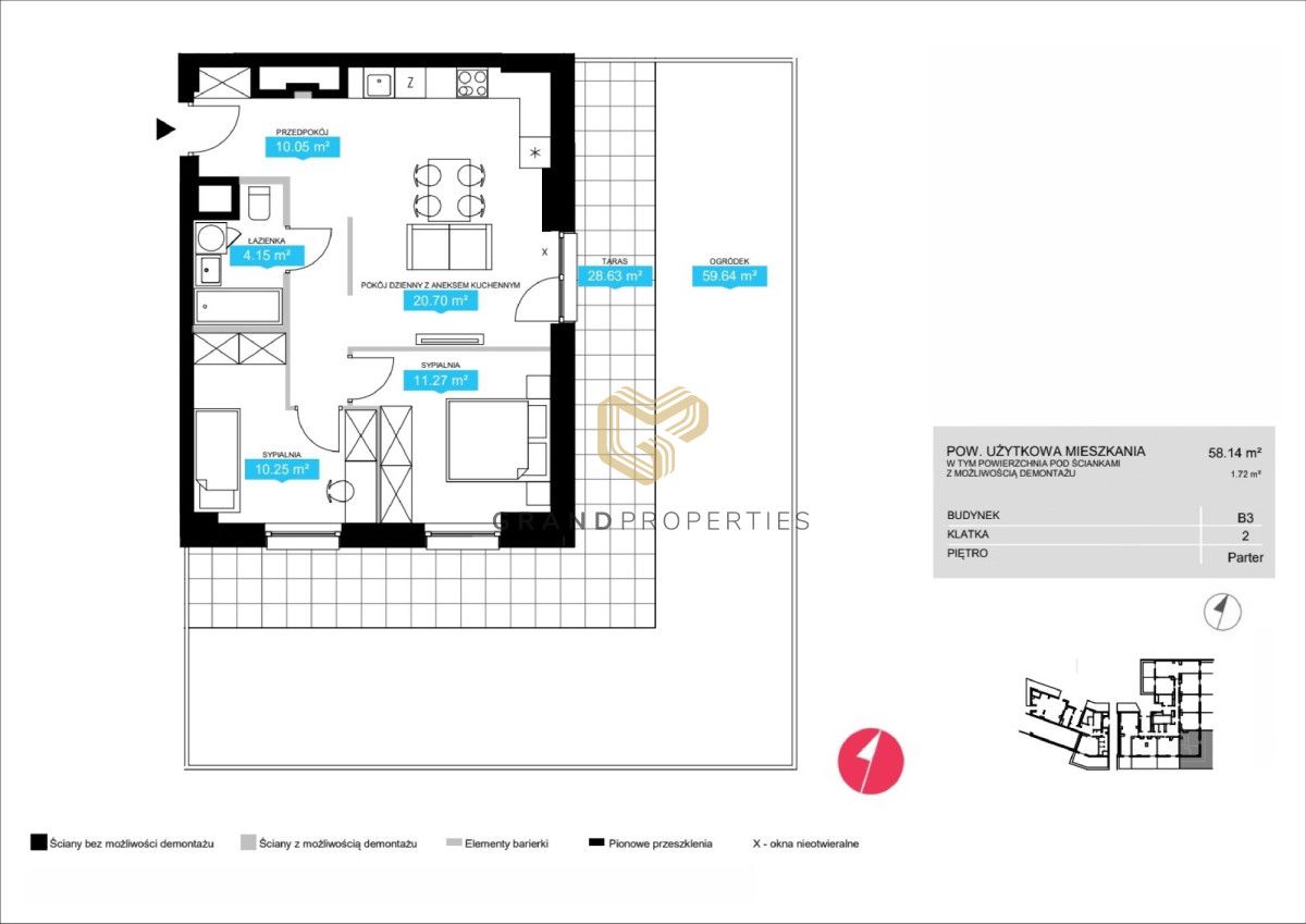 Mieszkanie 3-pokojowe Warszawa Wola, ul. Juliana Konstantego Ordona. Zdjęcie 5