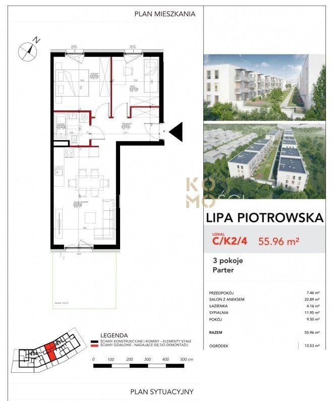 Mieszkanie 3-pokojowe Wrocław Lipa Piotrowska. Zdjęcie 6