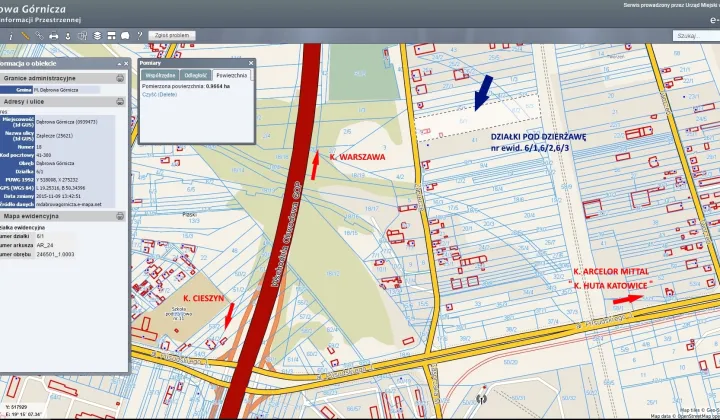 Działka inwestycyjna Dąbrowa Górnicza Tworzeń, ul. Zaplecze