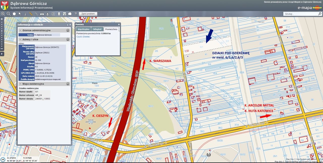 Działka inwestycyjna Dąbrowa Górnicza Tworzeń, ul. Zaplecze