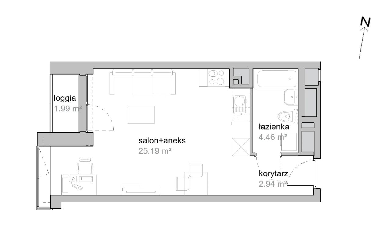 Mieszkanie 1-pokojowe Wrocław Tarnogaj, ul. Piękna. Zdjęcie 7