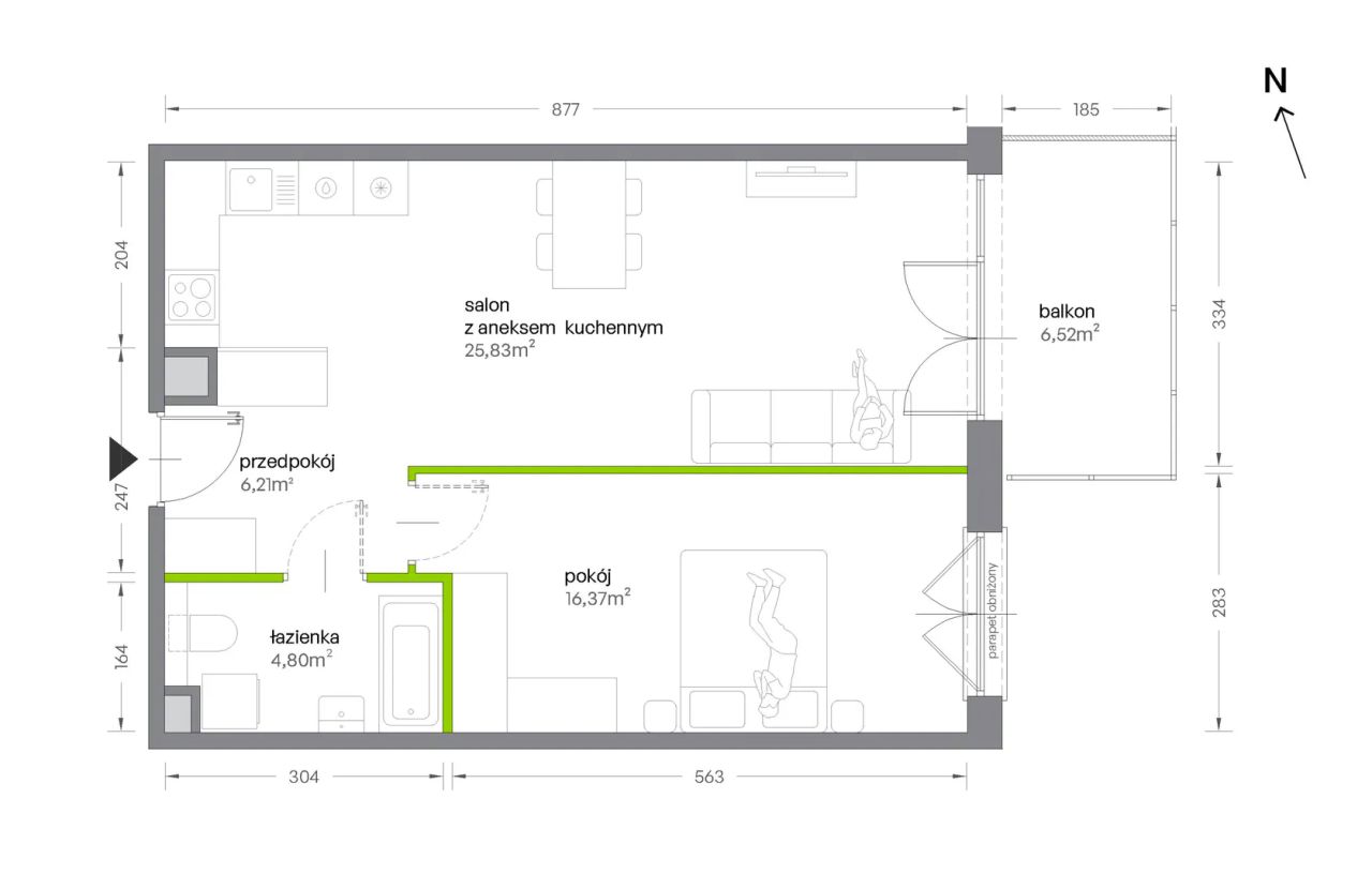Mieszkanie 2-pokojowe Kraków Krowodrza, ul. Żabiniec. Zdjęcie 7