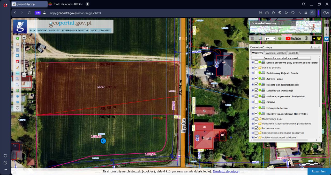 Działka rolno-budowlana Bielsko-Biała Komorowice Krakowskie, ul. Bystra. Zdjęcie 1