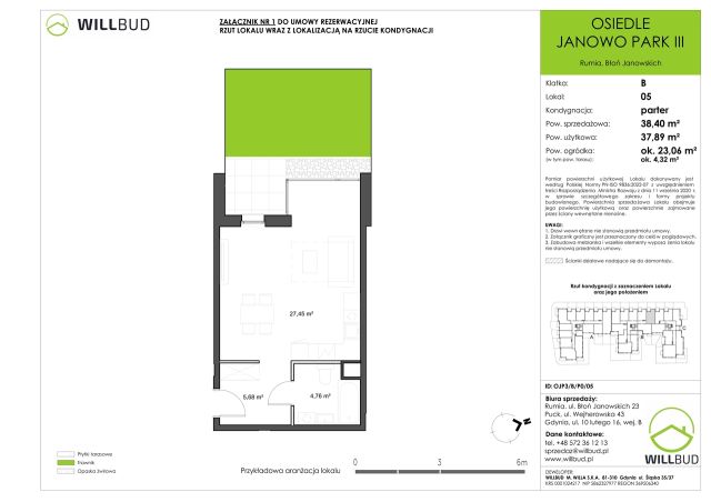 Mieszkanie 1-pokojowe Rumia Janowo, ul. Błoń Janowskich. Zdjęcie 7