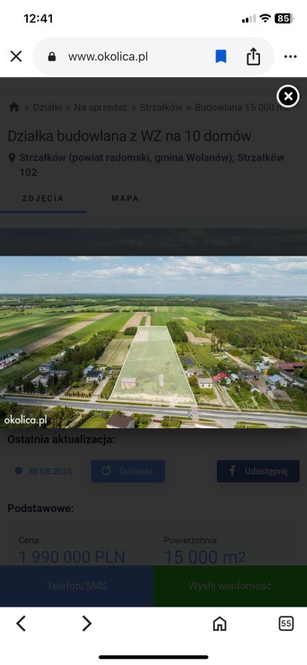 Działka budowlana Strzałków