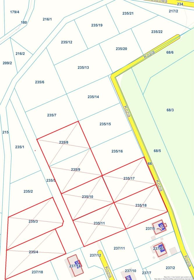 Działka budowlana Świebodzin, ul. Kozia