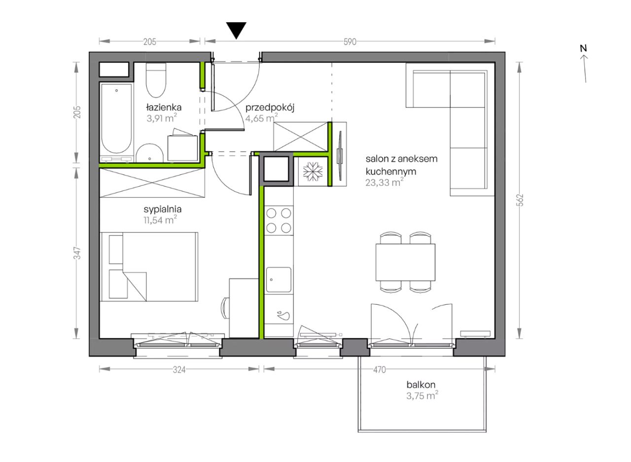 Mieszkanie 2-pokojowe Kraków Płaszów, ul. Myśliwska. Zdjęcie 25