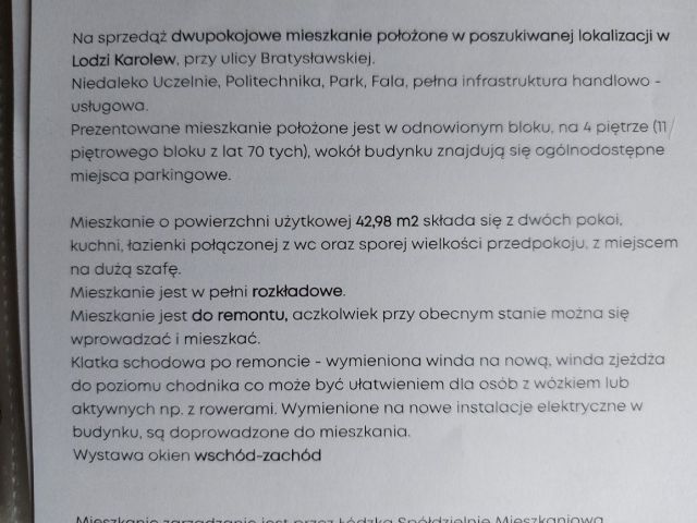 Mieszkanie 2-pokojowe Łódź Polesie. Zdjęcie 1