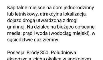 Działka budowlana Brody Góra
