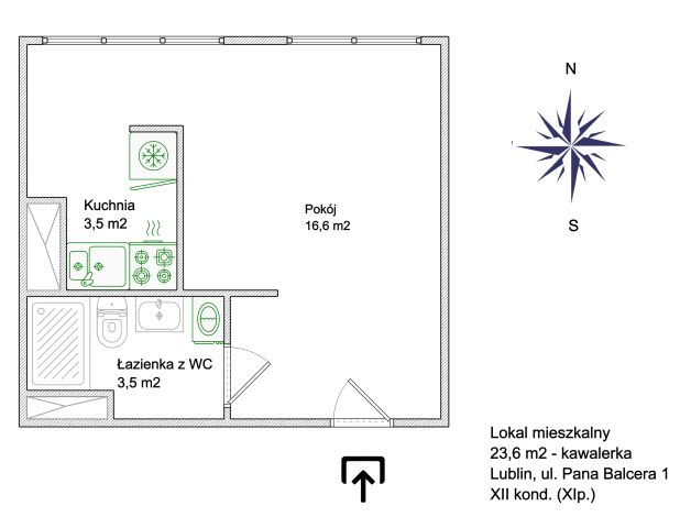 Mieszkanie 1-pokojowe Lublin LSM, ul. Pana Balcera. Zdjęcie 3
