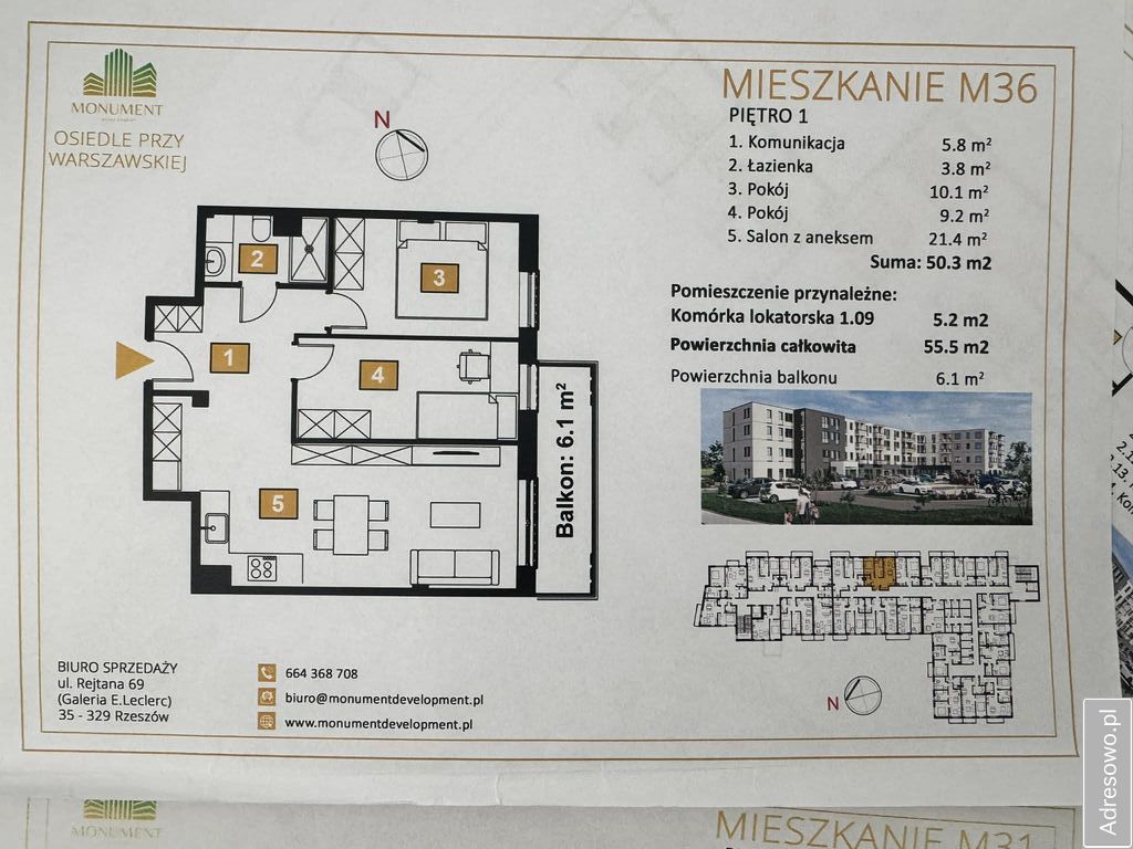 Mieszkanie 3-pokojowe Rudna Mała. Zdjęcie 4