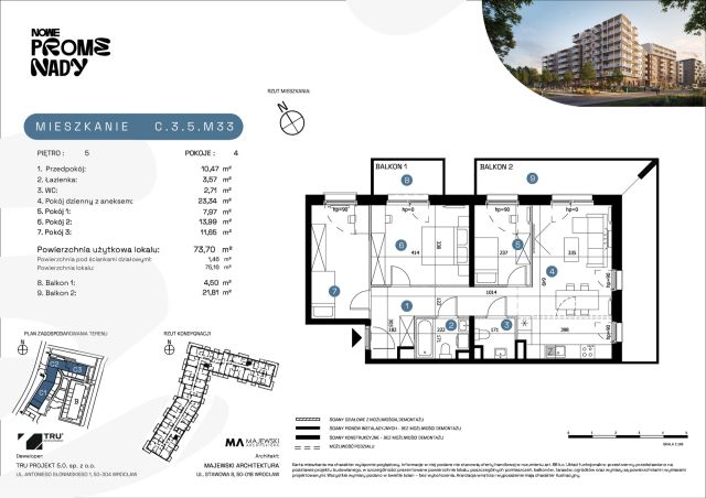 Mieszkanie 4-pokojowe Wrocław Psie Pole, ul. Jana Czochralskiego. Zdjęcie 9