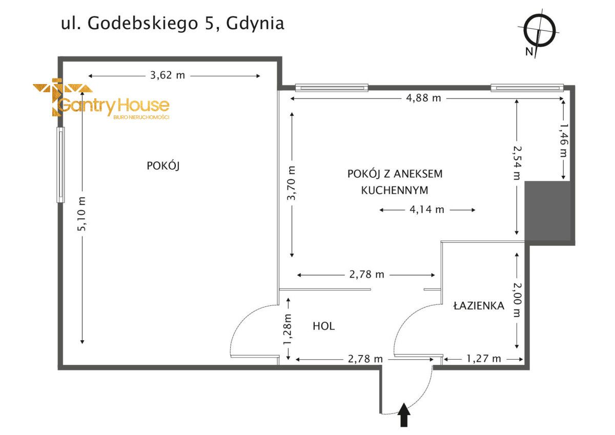 Mieszkanie 2-pokojowe Gdynia Oksywie, ul. Cypriana Godebskiego. Zdjęcie 11